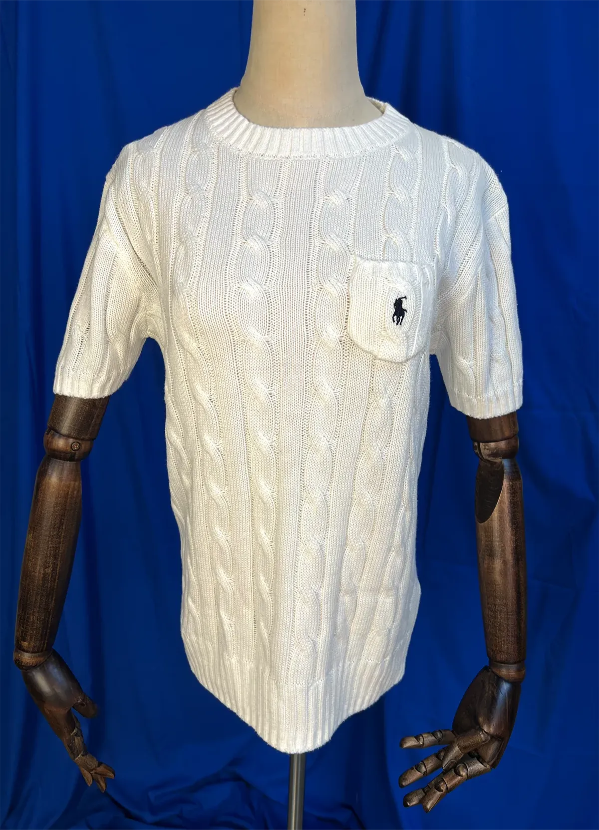 POLO RALPH LAUREN White cotton sweater with short sleeve - Image 9