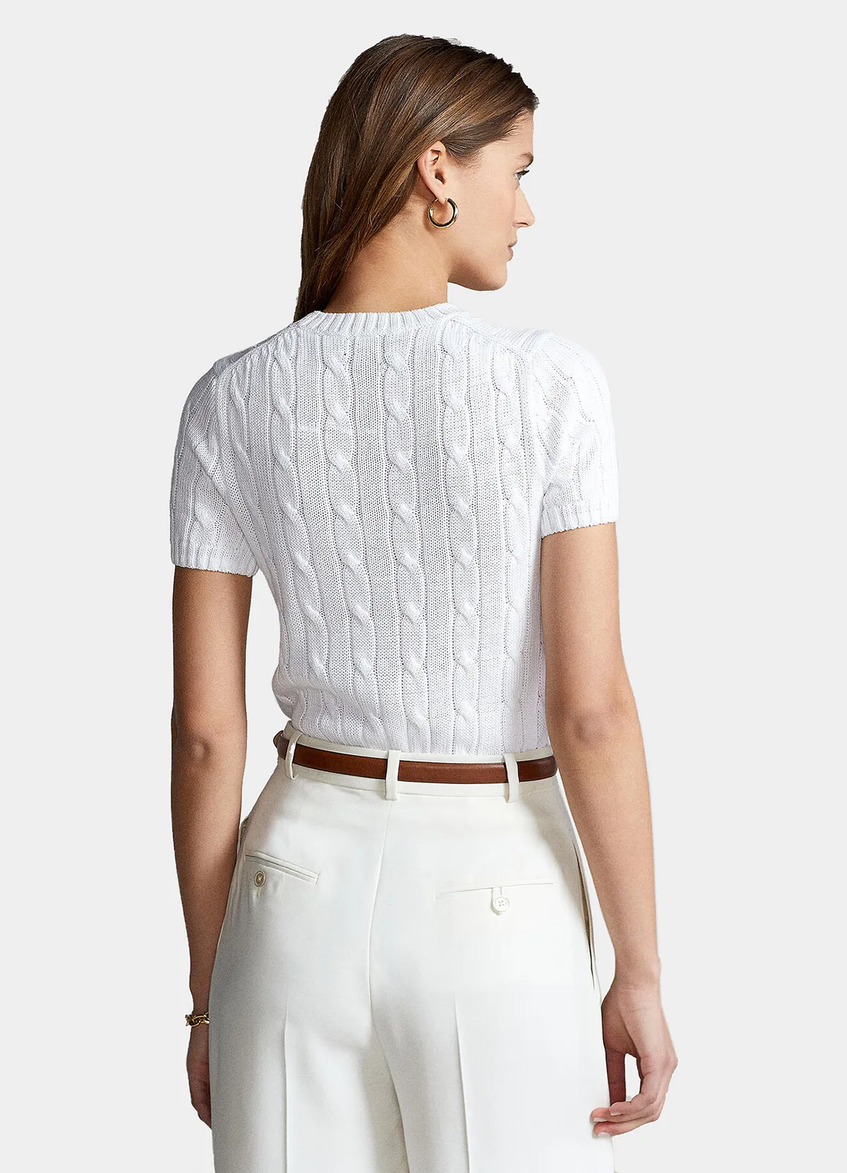 POLO RALPH LAUREN White cotton sweater with short sleeve - Image 3