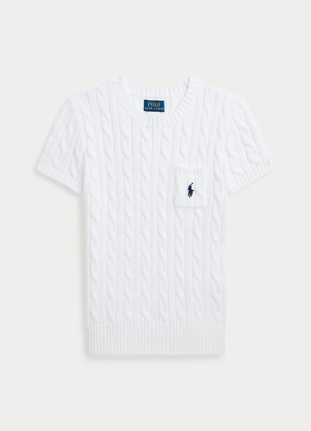 POLO RALPH LAUREN White cotton sweater with short sleeve - Image 5