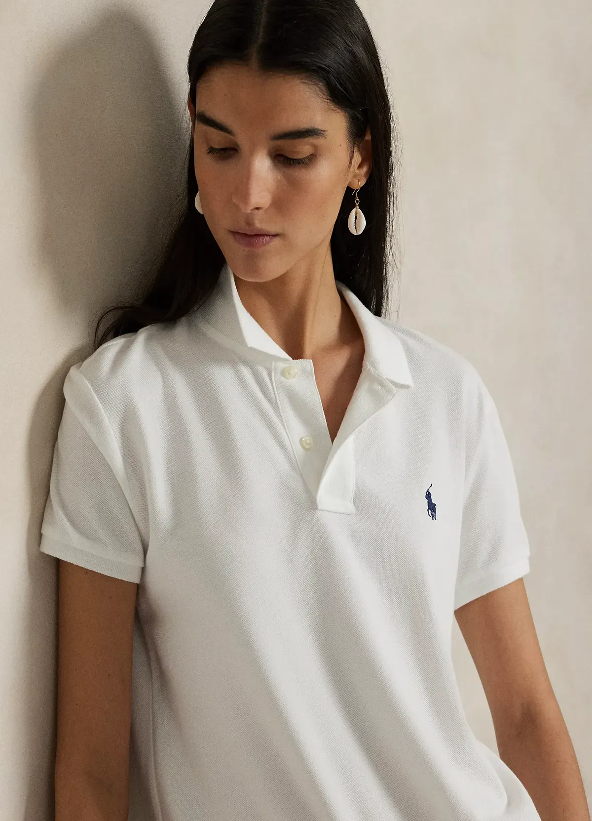 Polo Ralph Lauren White Classic Fit Mesh Polo Shirt - Image 3