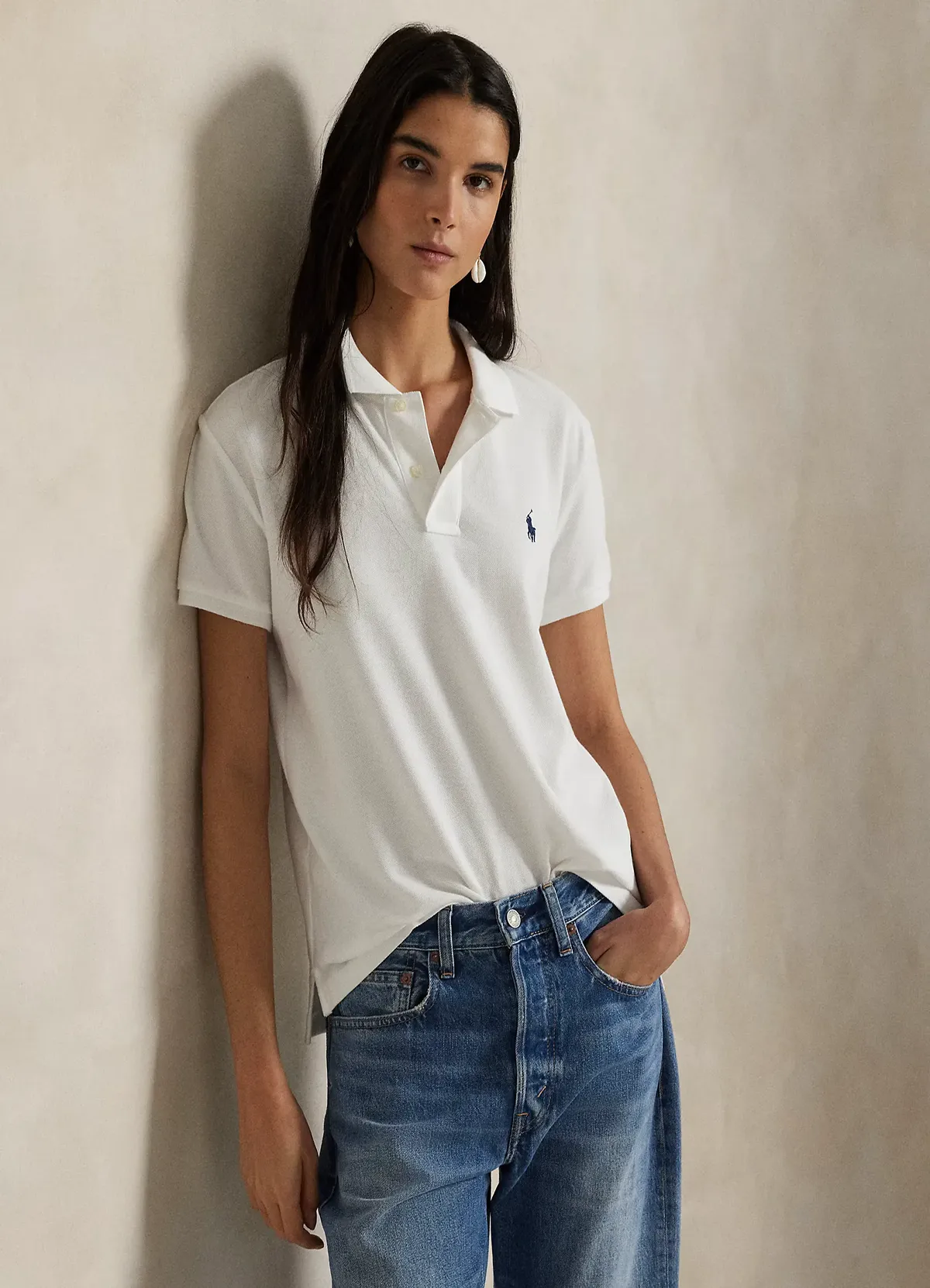 Polo Ralph Lauren White Classic Fit Mesh Polo Shirt - Image 2