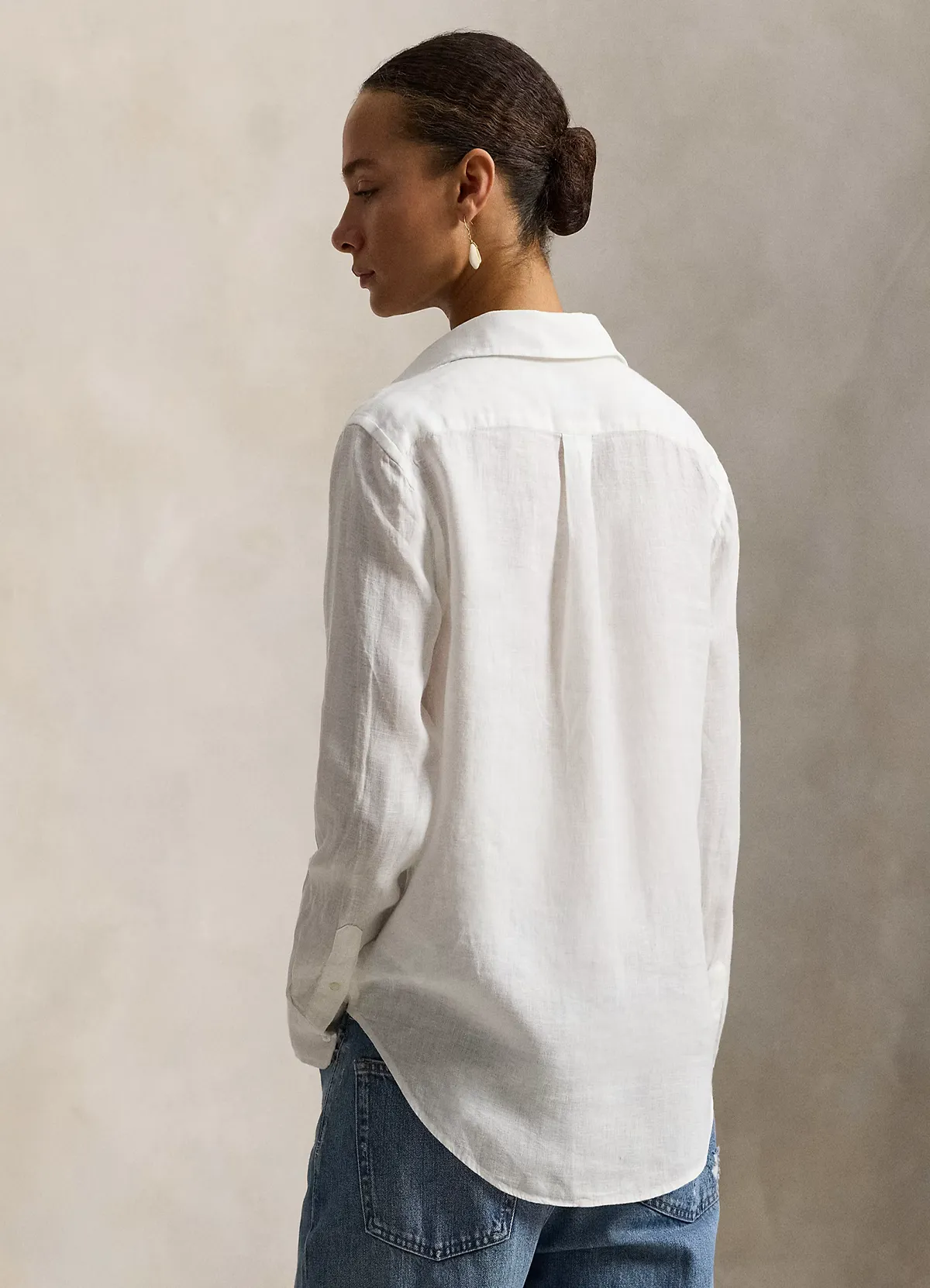 Ralph Lauren White Classic Fit Linen Shirt - Image 5