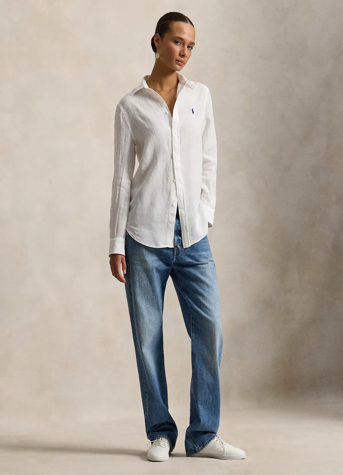 Ralph Lauren White Classic Fit Linen Shirt