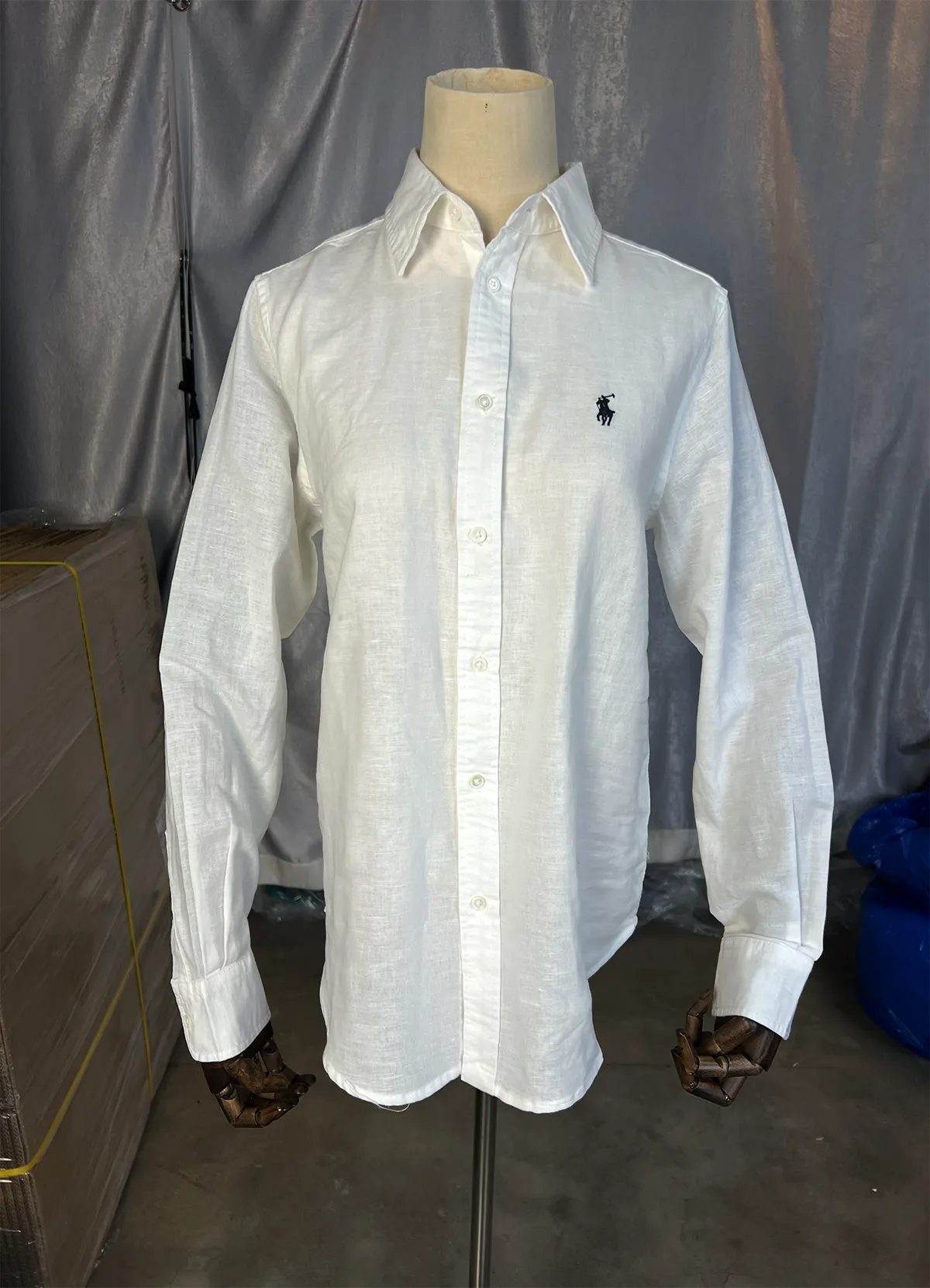 Ralph Lauren White Classic Fit Linen Shirt - Image 8