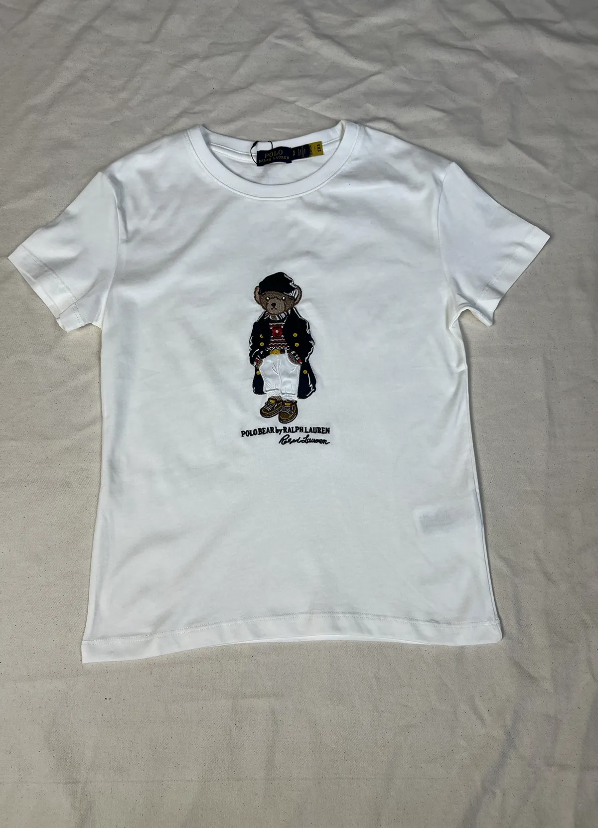 Women’s Polo Bear Embroidered White Cotton Short-Sleeve T-Shirt by Ralph Lauren - Image 4