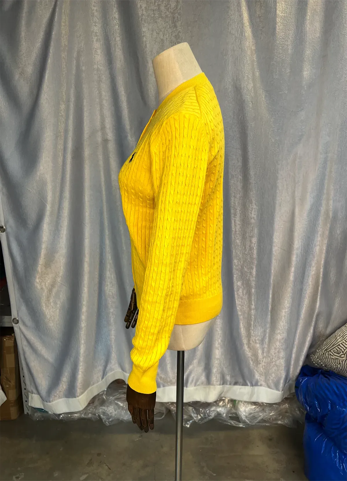 Ralph Lauren Women’s Yellow Cable-Knit Button-Up Cardigan Sweater - Image 10