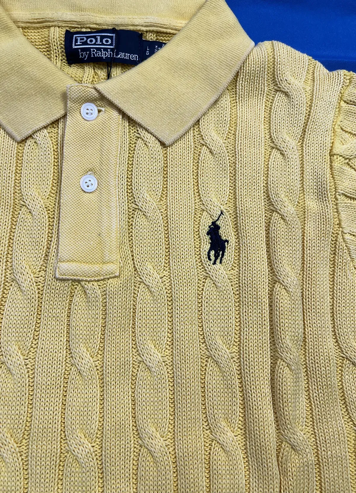 Polo Ralph Lauren Autumn Yellow Cable-Knit Polo Shirt - Image 6