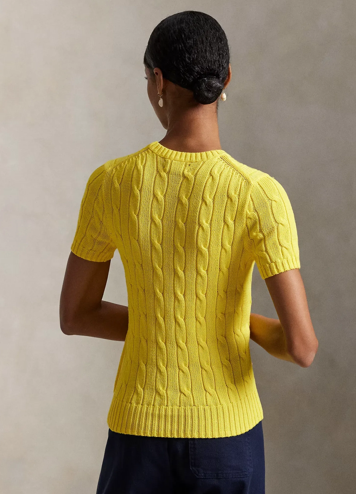 Cable-Knit Cotton Short Sleeve Jumper Save to Wishlist Polo Ralph Lauren - Image 4