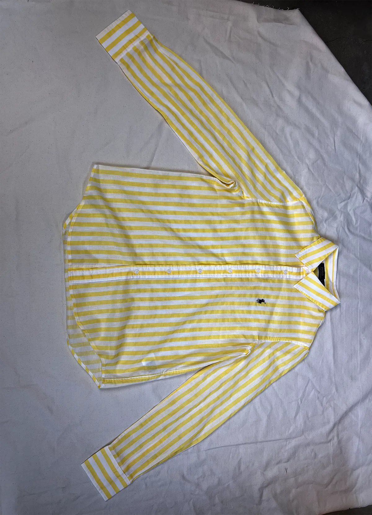 Ralph Lauren Yellow-white Classic Fit Linen Shirt - Image 5