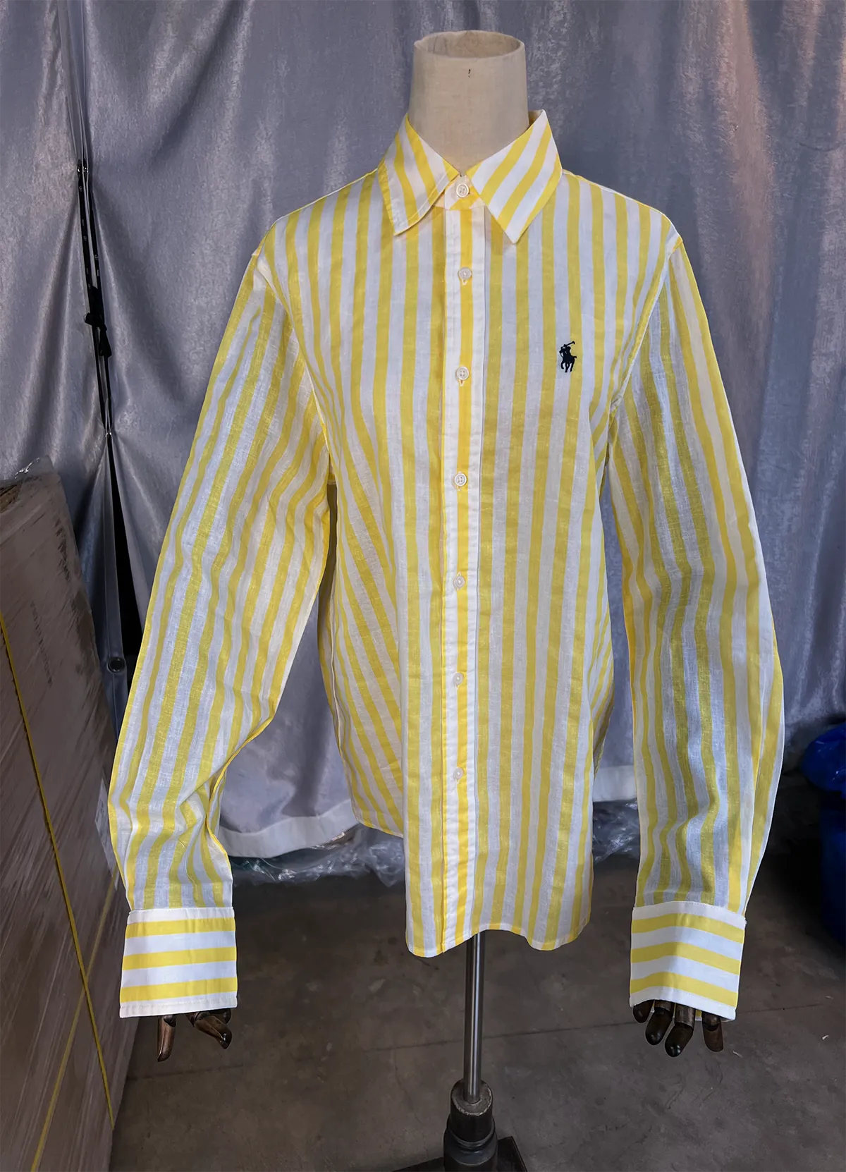 Ralph Lauren Yellow-white Classic Fit Linen Shirt - Image 7